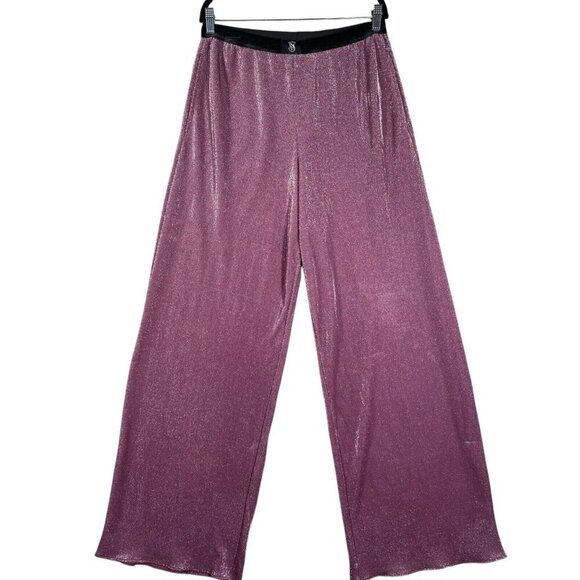 Victoria’s Secret Pink Shimmer Wide Leg Lounge Pajama Pants Women’s Sz L - Picture 1 of 14